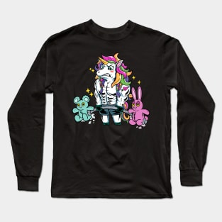 Unleashing the Strength: The Majestic Deadlifting Den of the Unicorn Gym Long Sleeve T-Shirt